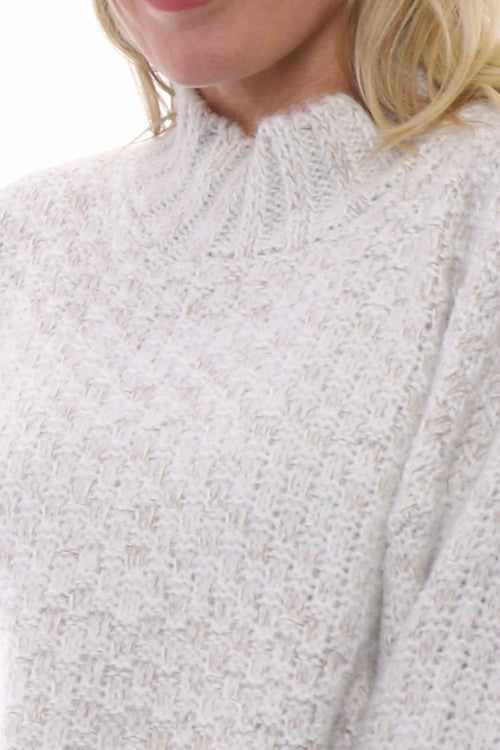 Halcyon Funnel Neck Knitted Jumper Cream - Image 4