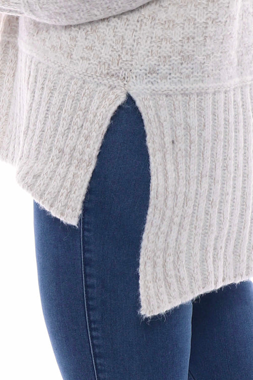 Halcyon Funnel Neck Knitted Jumper Cream - Image 5