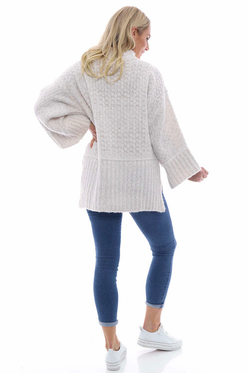 Halcyon Funnel Neck Knitted Jumper Cream - Image 6