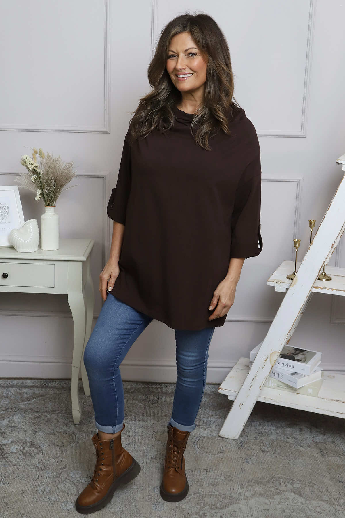 Raleigh Cowl Cotton Top Cocoa