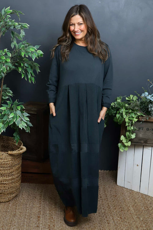 Petra Cotton Dress Charcoal