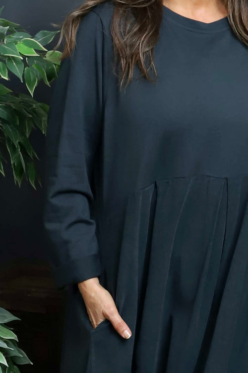 Petra Cotton Dress Charcoal - Image 3