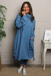 Dalary Cowl Neck Cotton Tunic Blue