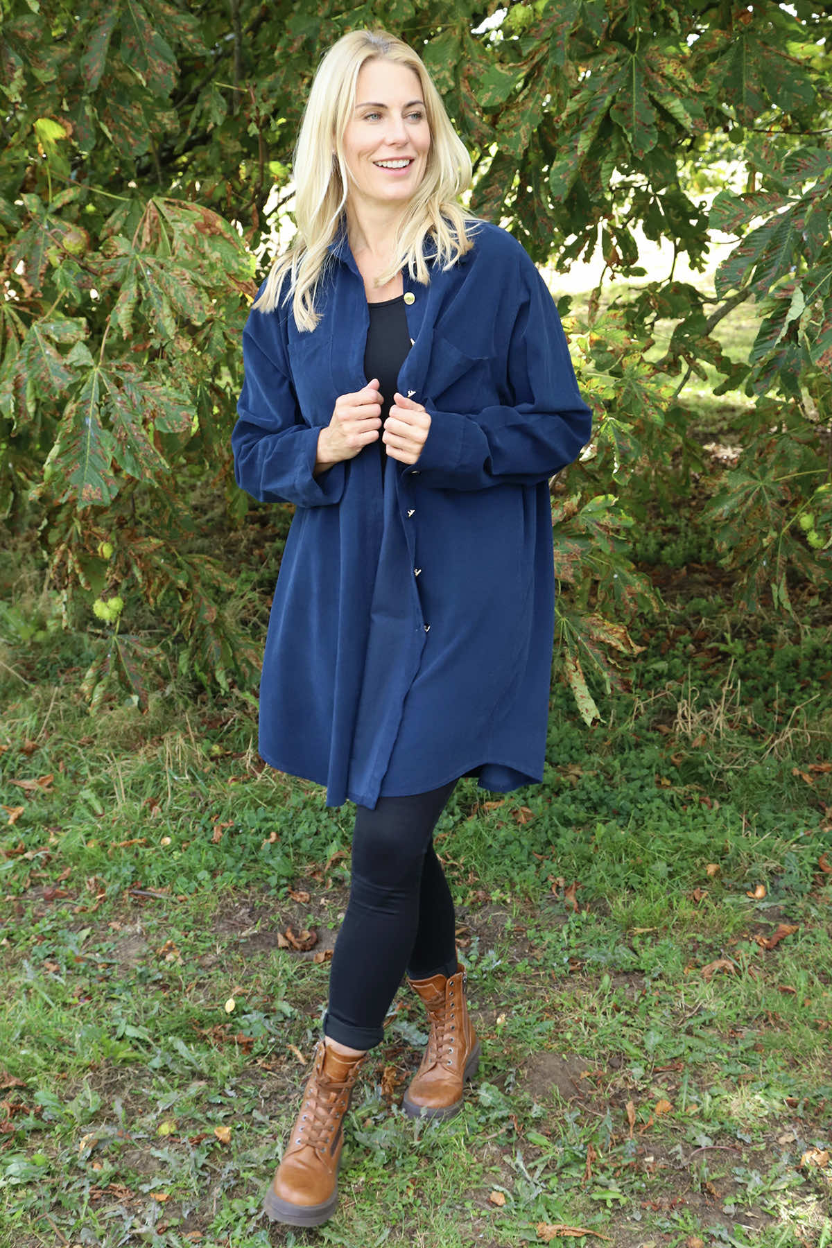 Wendy Needlecord Shirt Navy