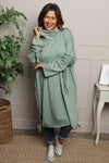Dalary Cowl Neck Cotton Tunic Sage Green