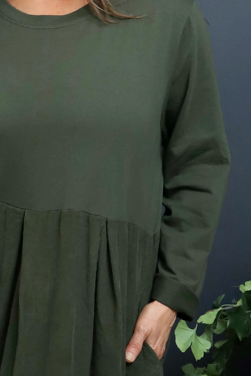 Petra Cotton Dress Khaki - Image 3