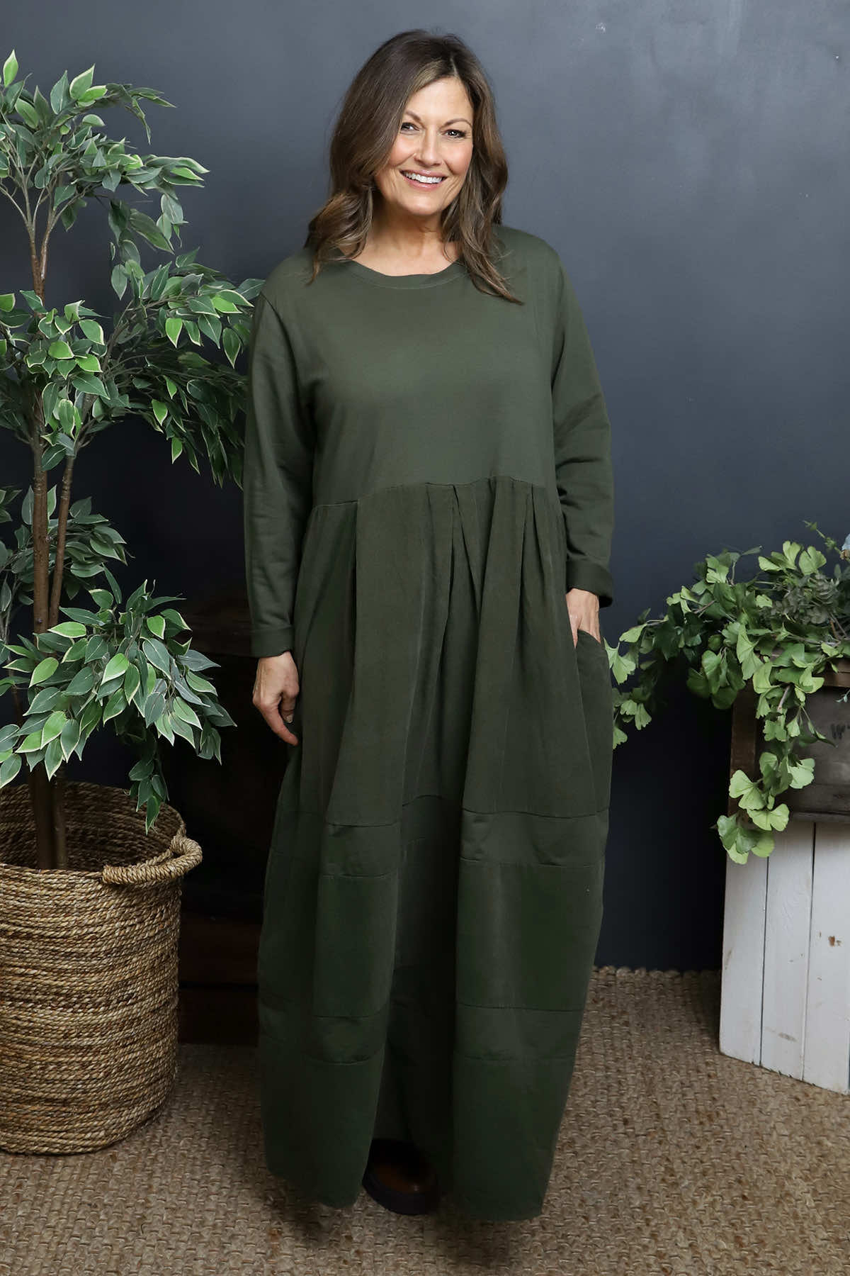 Petra Cotton Dress Khaki