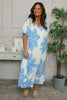 Serena Print Dress Powder Blue