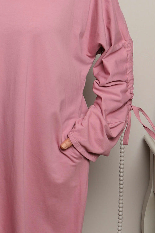 Dalary Cowl Neck Cotton Tunic Pink - Image 3