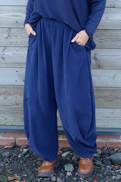 Journee Needlecord Trousers Navy - Image 3