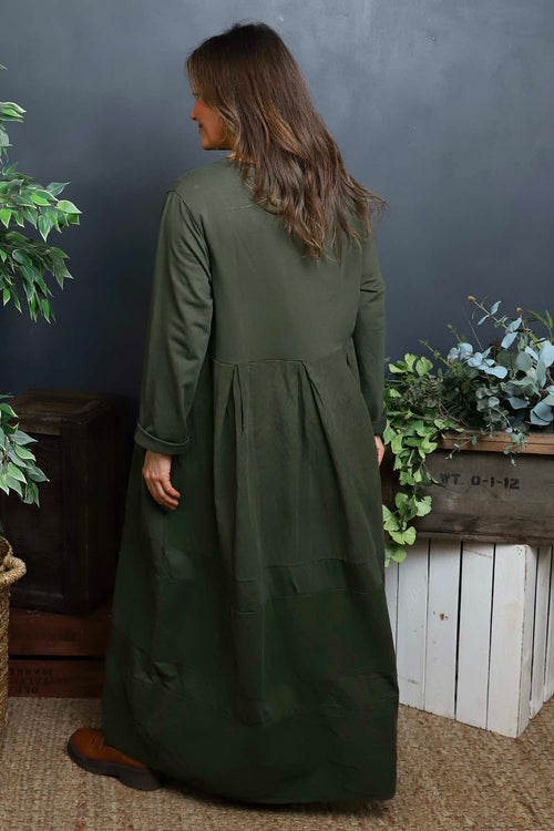 Petra Cotton Dress Khaki - Image 4