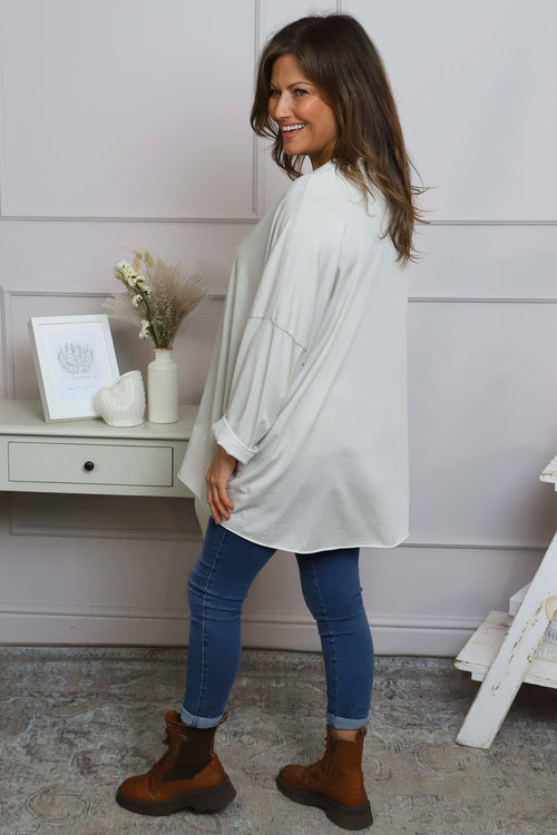 Maritza Slouch Cotton Top Stone - Image 4