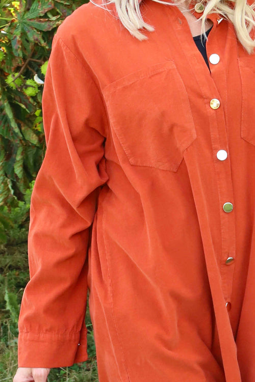 Wendy Needlecord Shirt Burnt Orange - Image 3