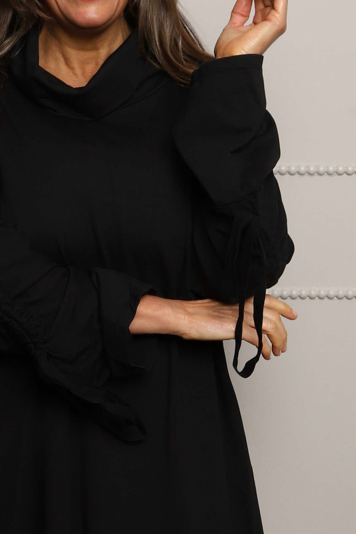 Dalary Cowl Neck Cotton Tunic Black