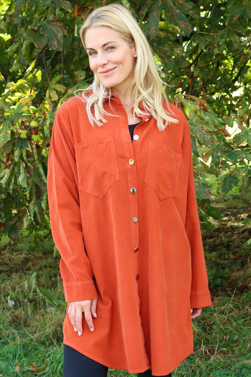 Wendy Needlecord Shirt Burnt Orange - Image 1