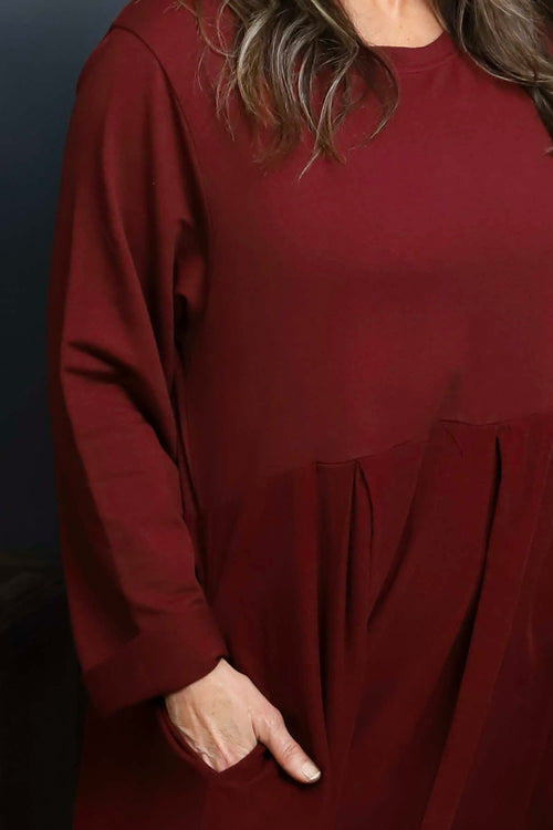 Petra Cotton Dress Wine - Image 3