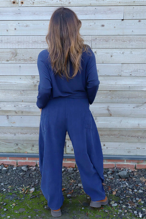 Journee Needlecord Trousers Navy - Image 4