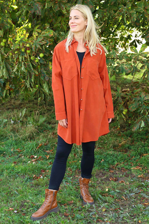 Wendy Needlecord Shirt Burnt Orange - Image 2