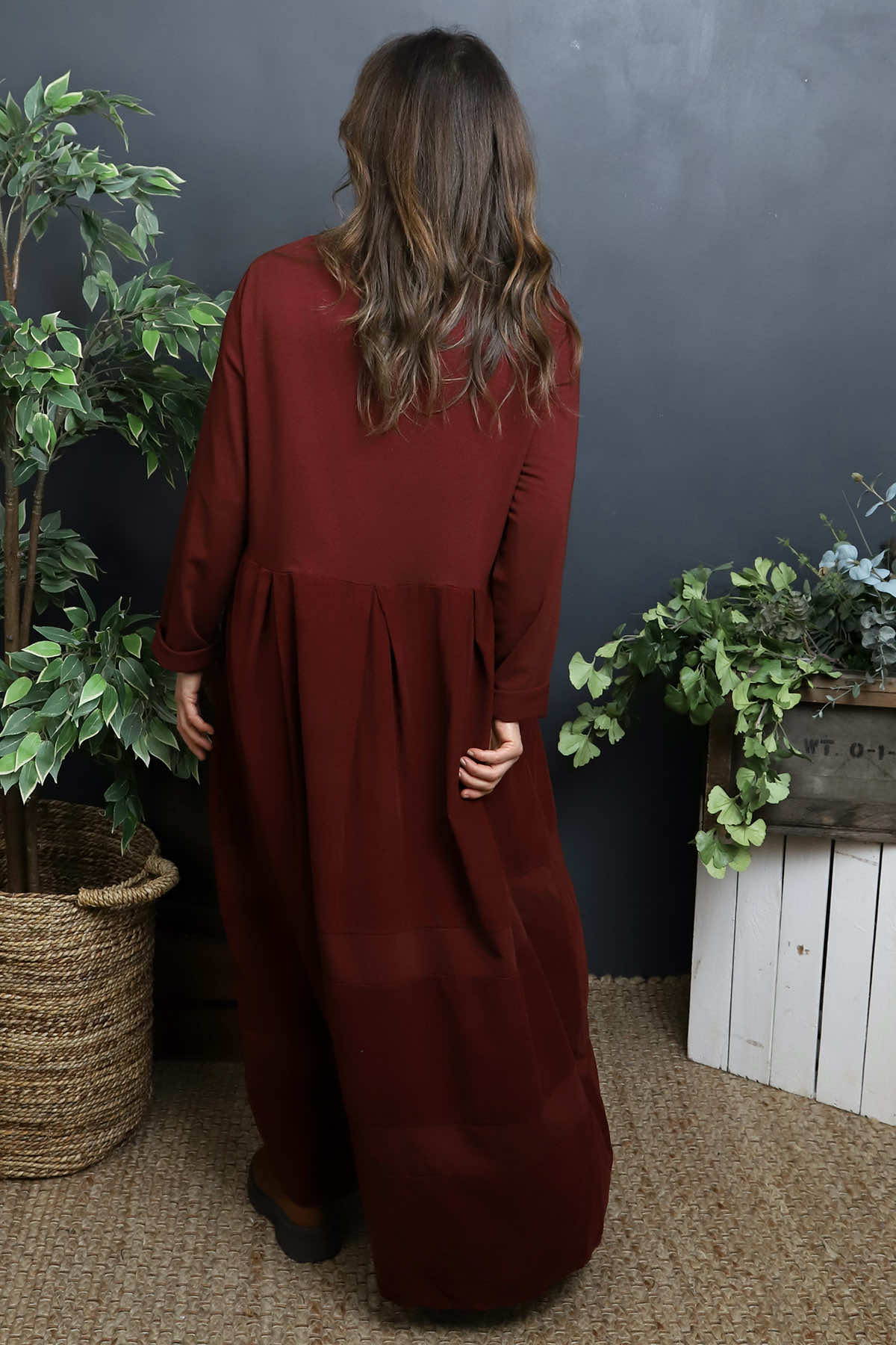 Petra Cotton Dress Wine