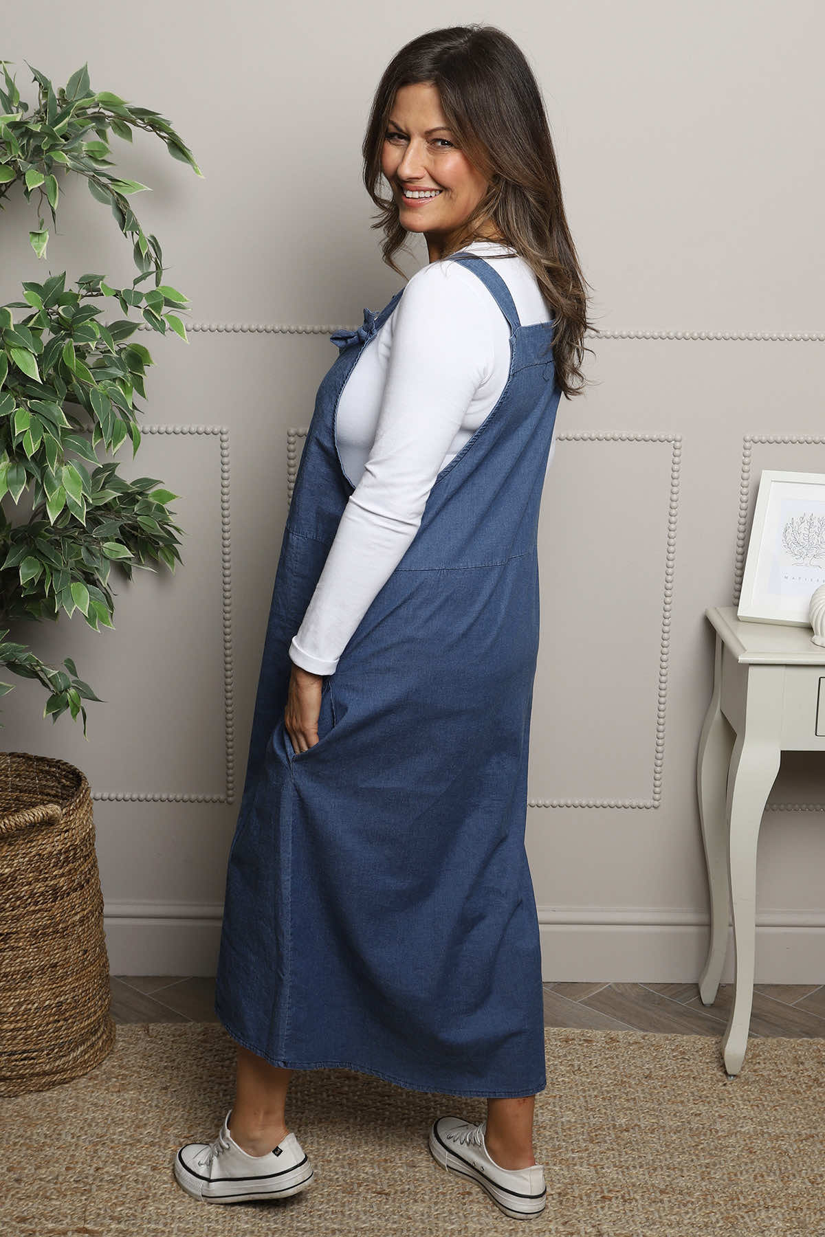 Pabo Denim Pinafore Mid Denim