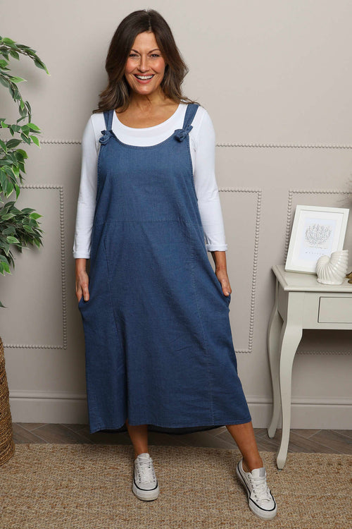 Pabo Denim Pinafore Mid Denim - Image 5