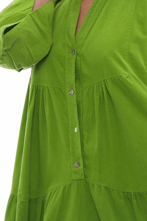 Great Ayton Needlecord Maxi Dress Lime - Image 3