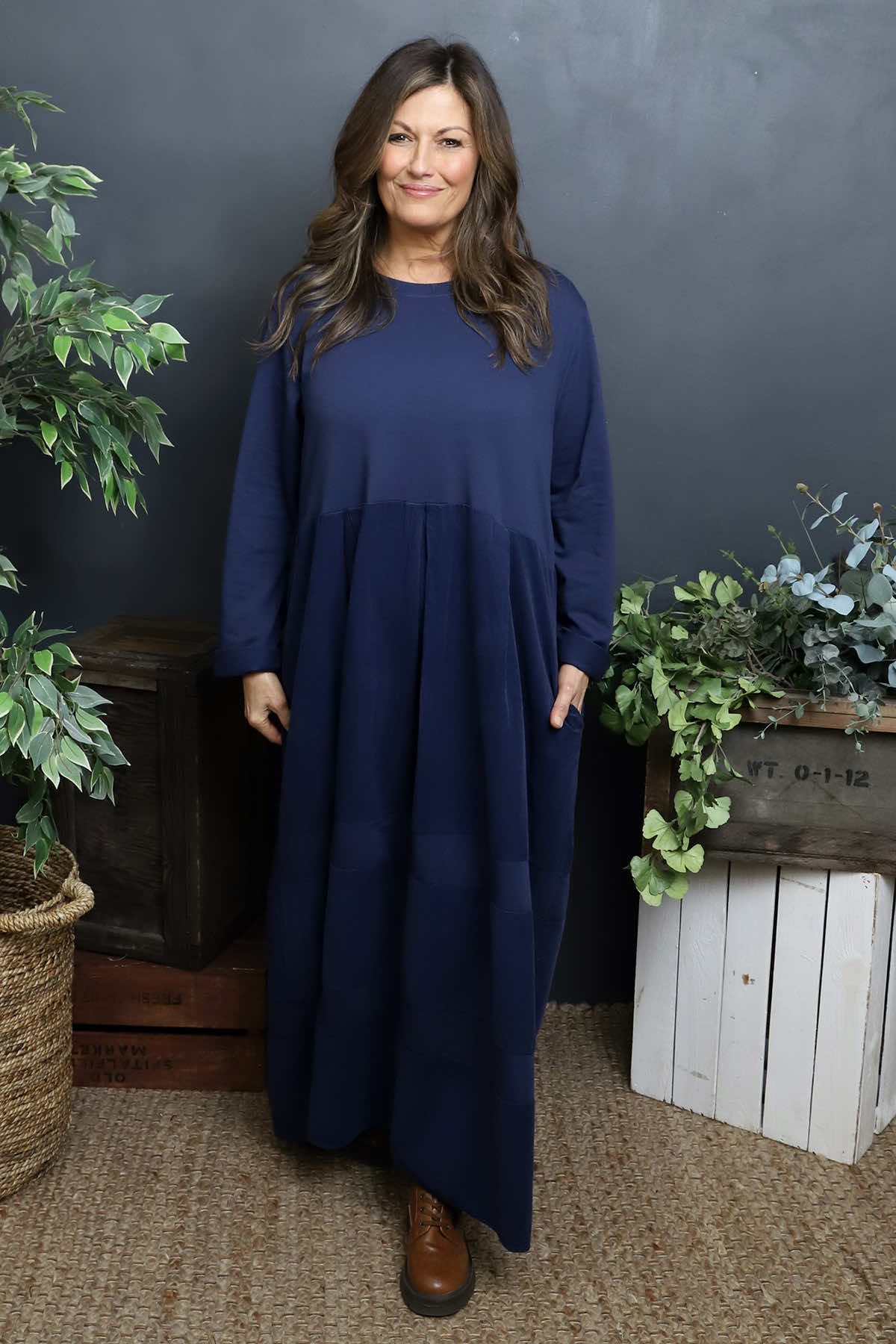 Petra Cotton Dress Navy