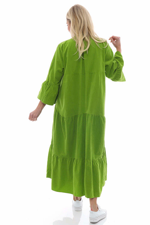 Great Ayton Needlecord Maxi Dress Lime - Image 6
