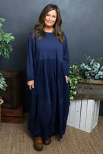 Petra Cotton Dress Navy Navy - Petra Cotton Dress Navy