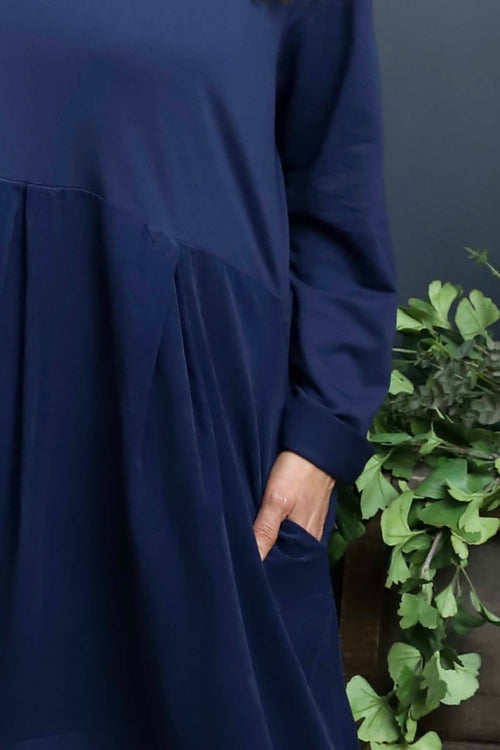 Petra Cotton Dress Navy - Image 3
