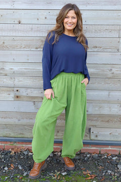 Journee Needlecord Trousers Green