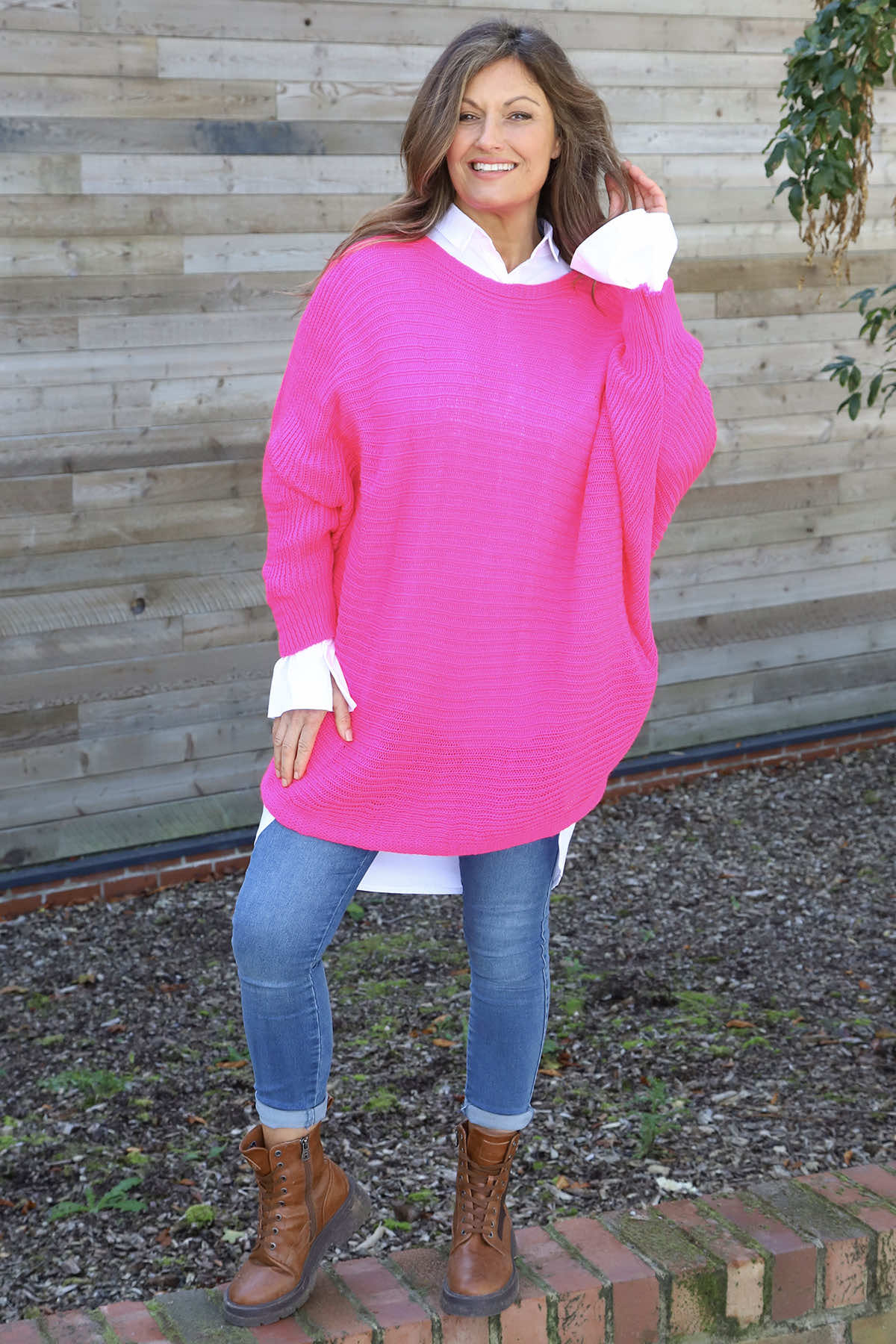 Lauren Knitted Jumper Fuchsia
