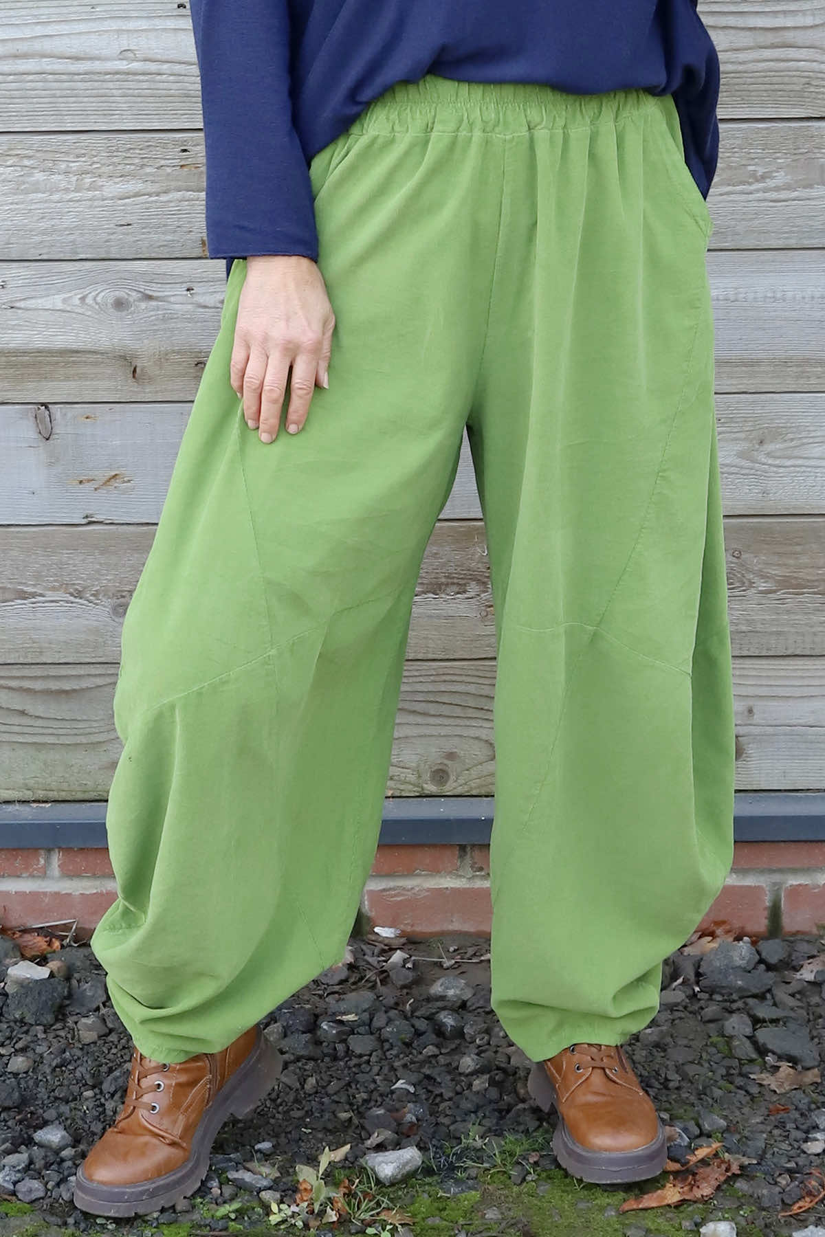 Journee Needlecord Trousers Green