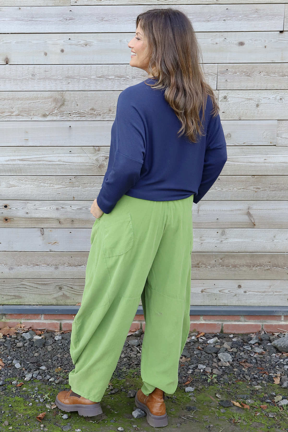 Journee Needlecord Trousers Green