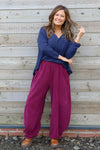 Journee Needlecord Trousers Burgundy