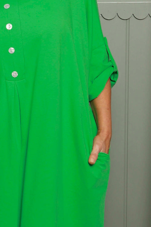 Claire Cotton Dress Green - Image 3