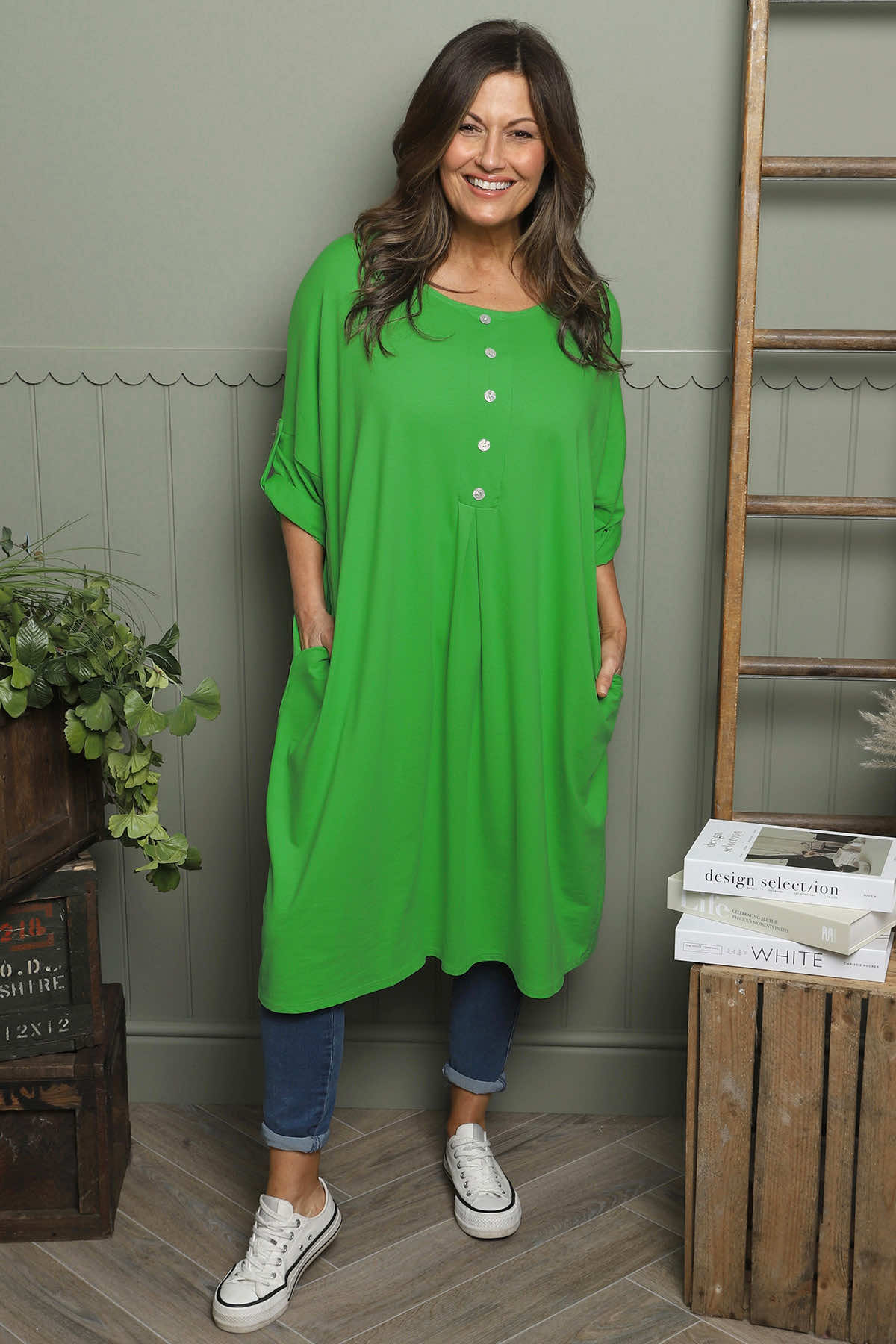 Claire Cotton Dress Green
