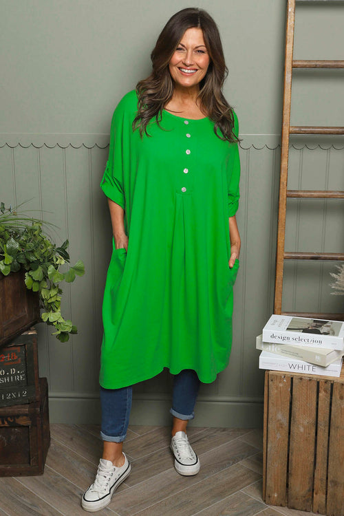 Claire Cotton Dress Green - Image 2