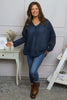 Kendra V-Neck Cotton Top Navy