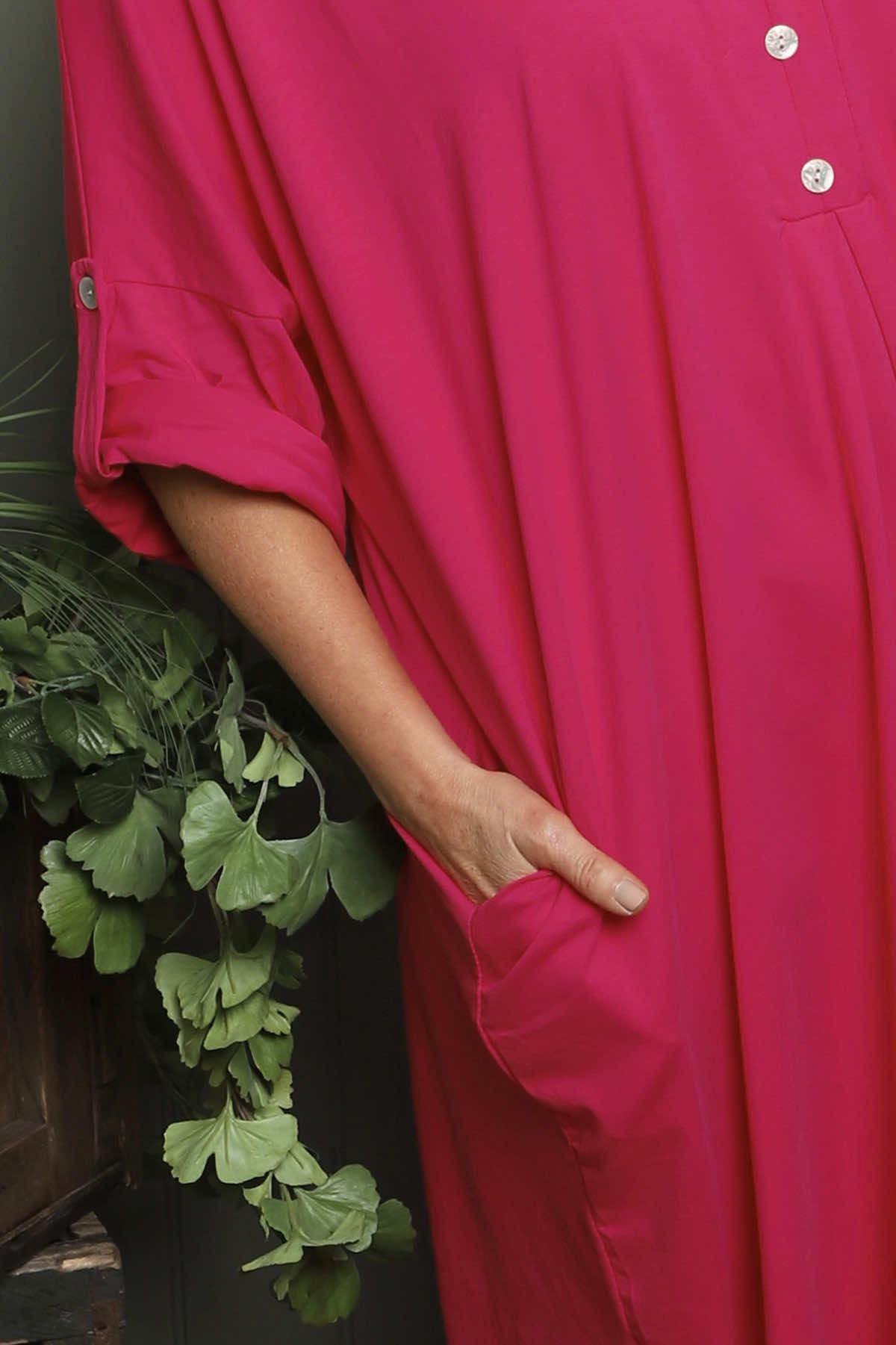 Claire Cotton Dress Fuchsia