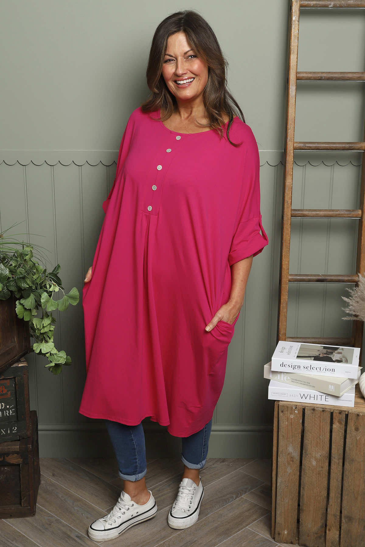 Claire Cotton Dress Fuchsia