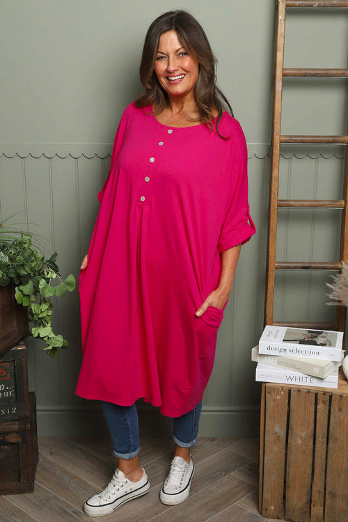Claire Cotton Dress Fuchsia - Image 1