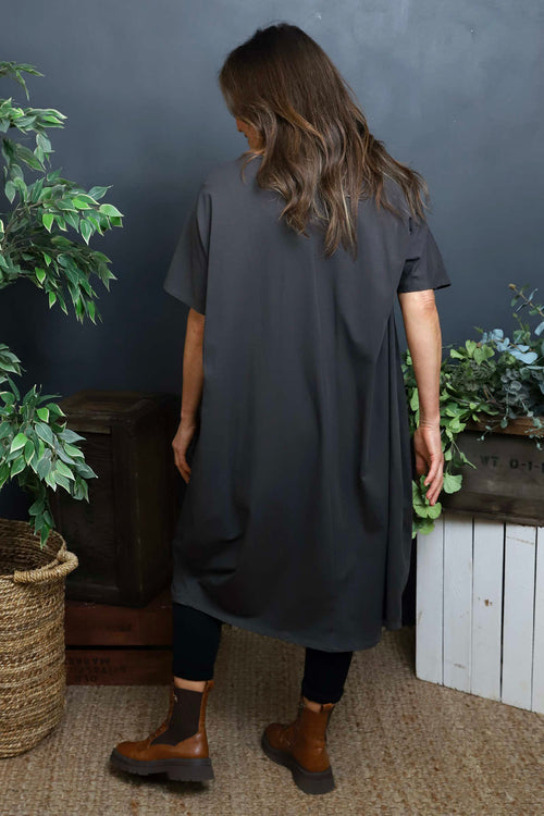 Fenella Cotton Dress Charcoal - Image 4