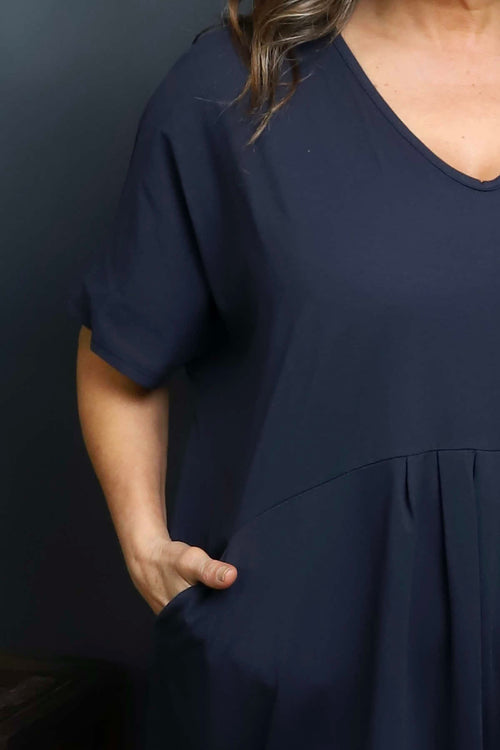 Fenella Cotton Dress Navy - Image 3