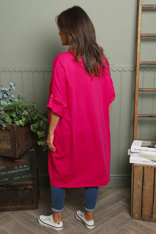 Claire Cotton Dress Fuchsia - Image 4