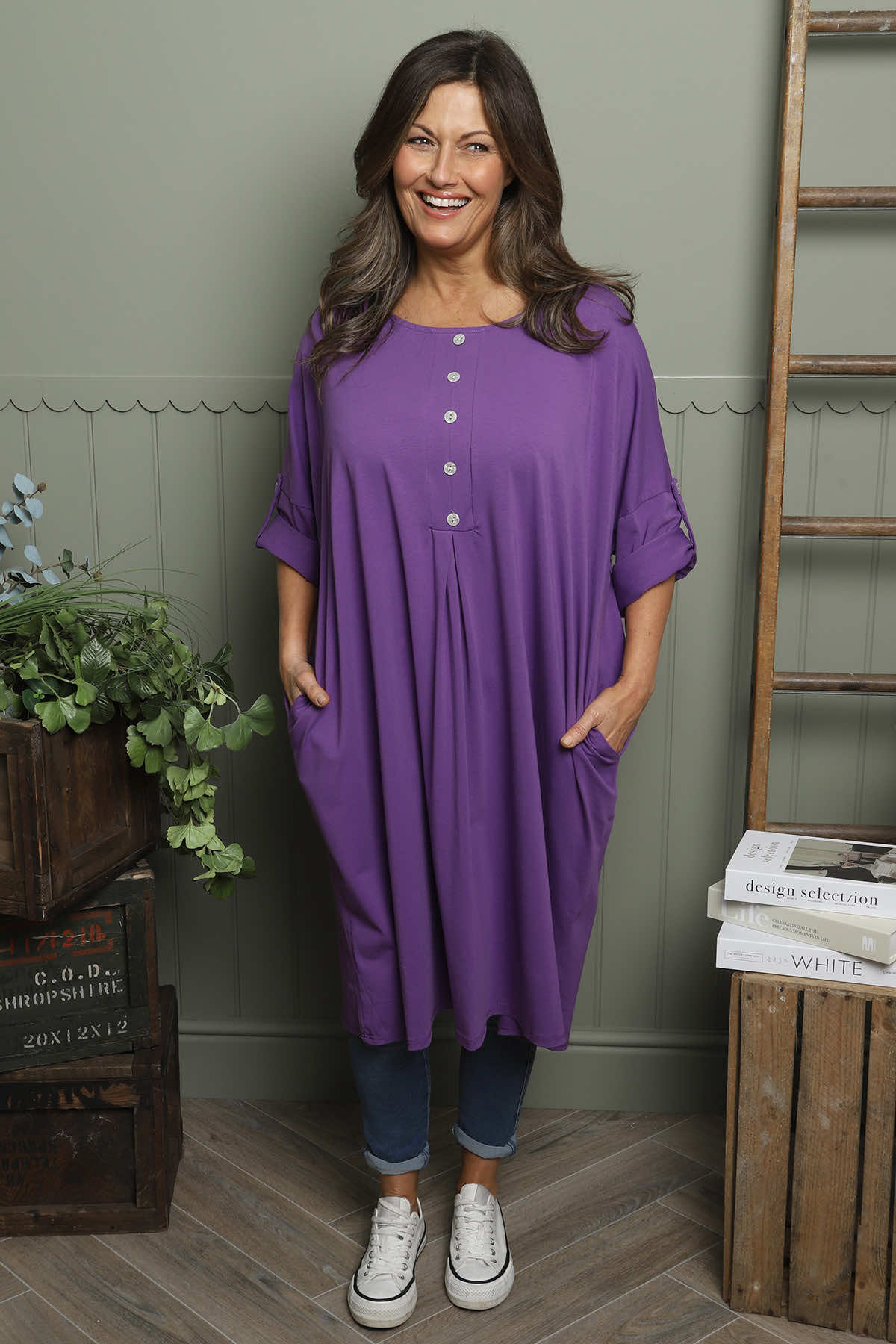 Claire Cotton Dress Purple