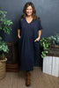 Fenella Cotton Dress Navy