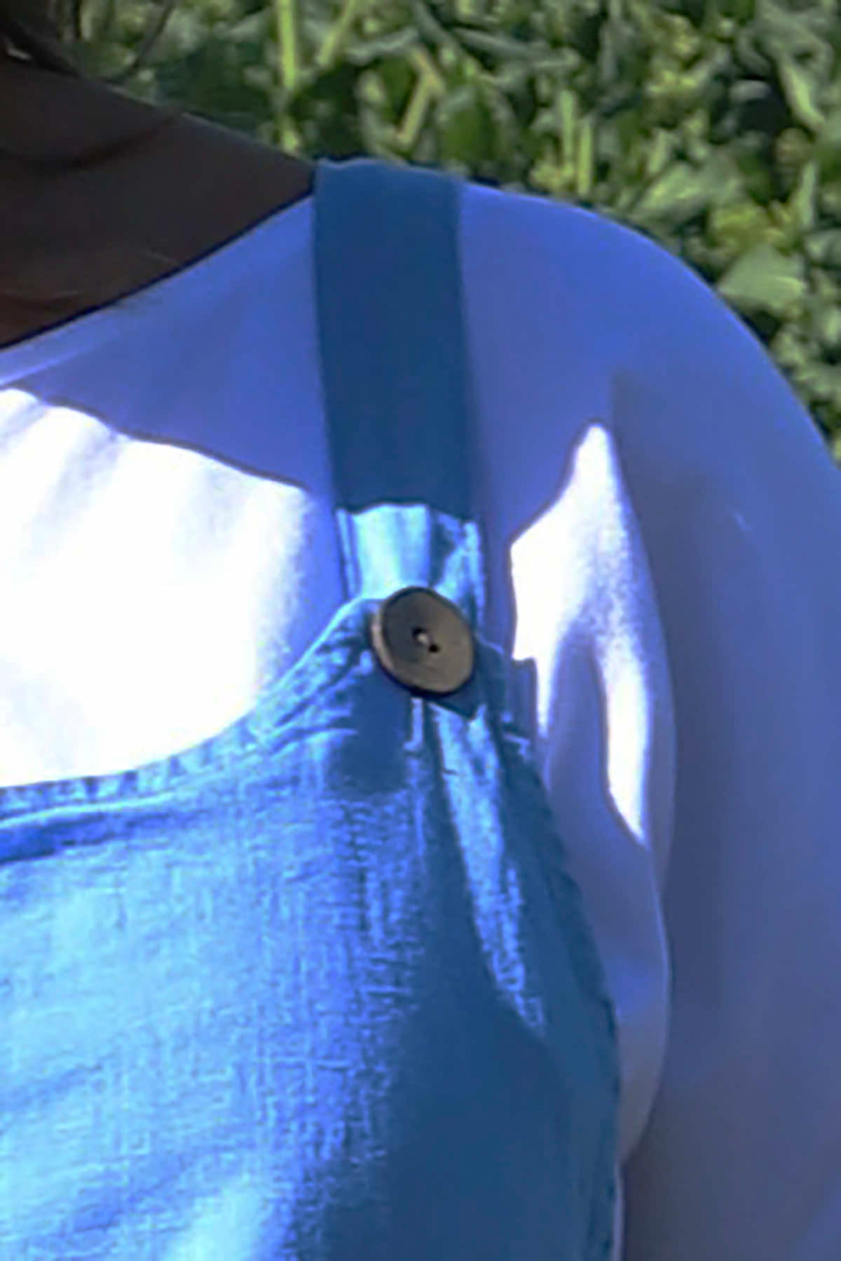 Adina Linen Pinafore Dress Powder Blue