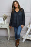 Kendra V-Neck Cotton Top Black
