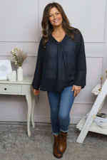 Kendra V-Neck Cotton Top Black Black - Kendra V-Neck Cotton Top Black